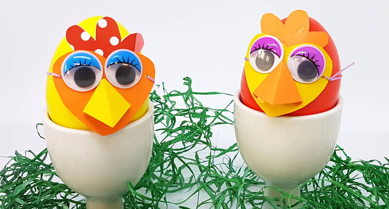 N'ont-ils pas l'air adorables? Les poules à masque d'œuf sont très faciles à réaliser et égayent parfaitement la table de Pâques. Téléchargez maintenant le modèle et bricolez. 